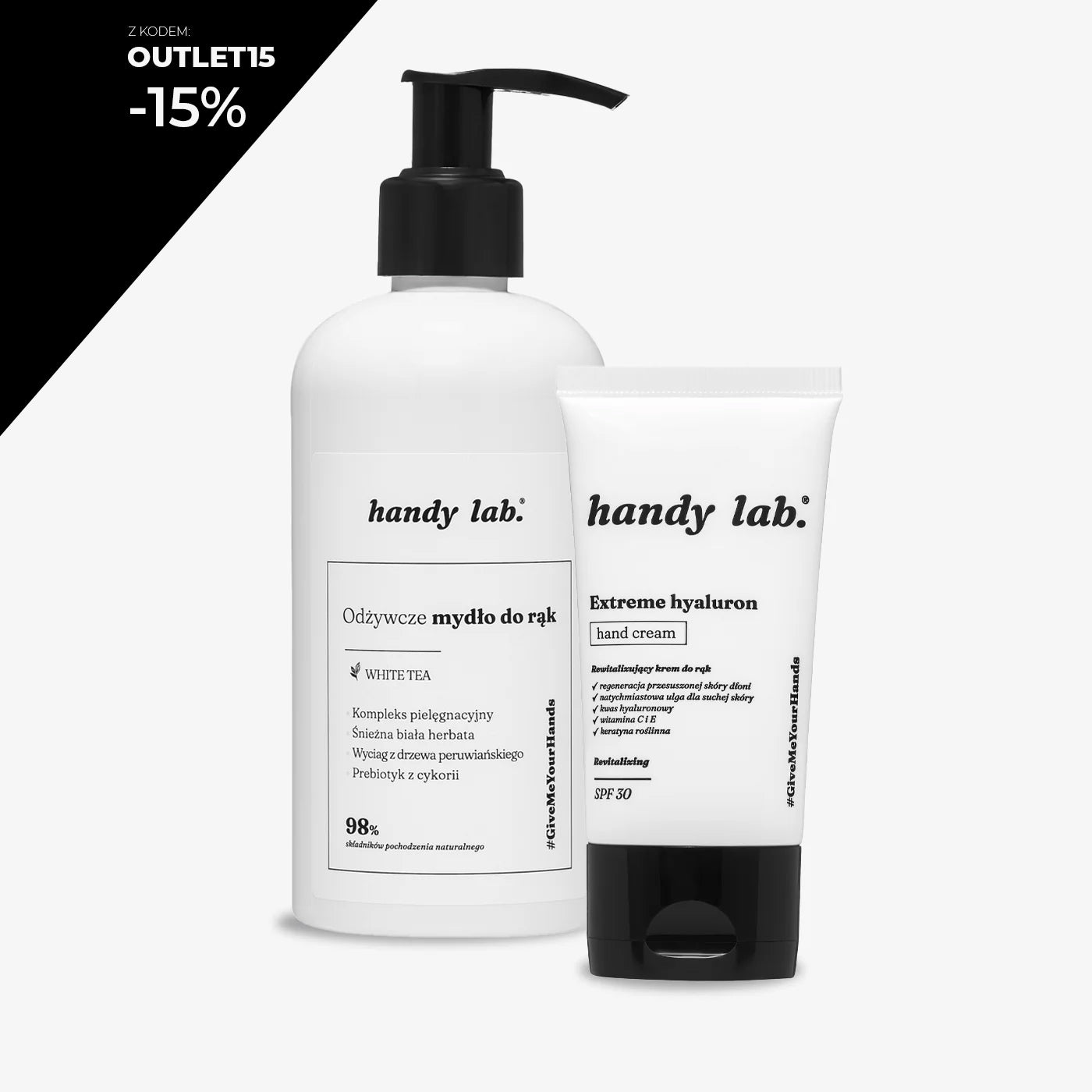 Zestaw Duet idealny - odżywcze mydło i krem do dłoni z kwasem hialuronowym i SPF30