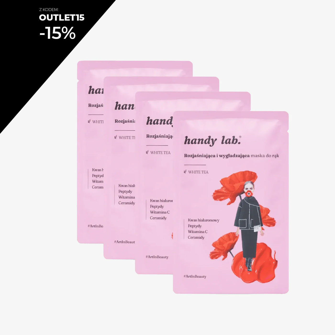 Maska do rąk w rękawicach Rozświetlająca – White TEA – zestaw 4 szt.