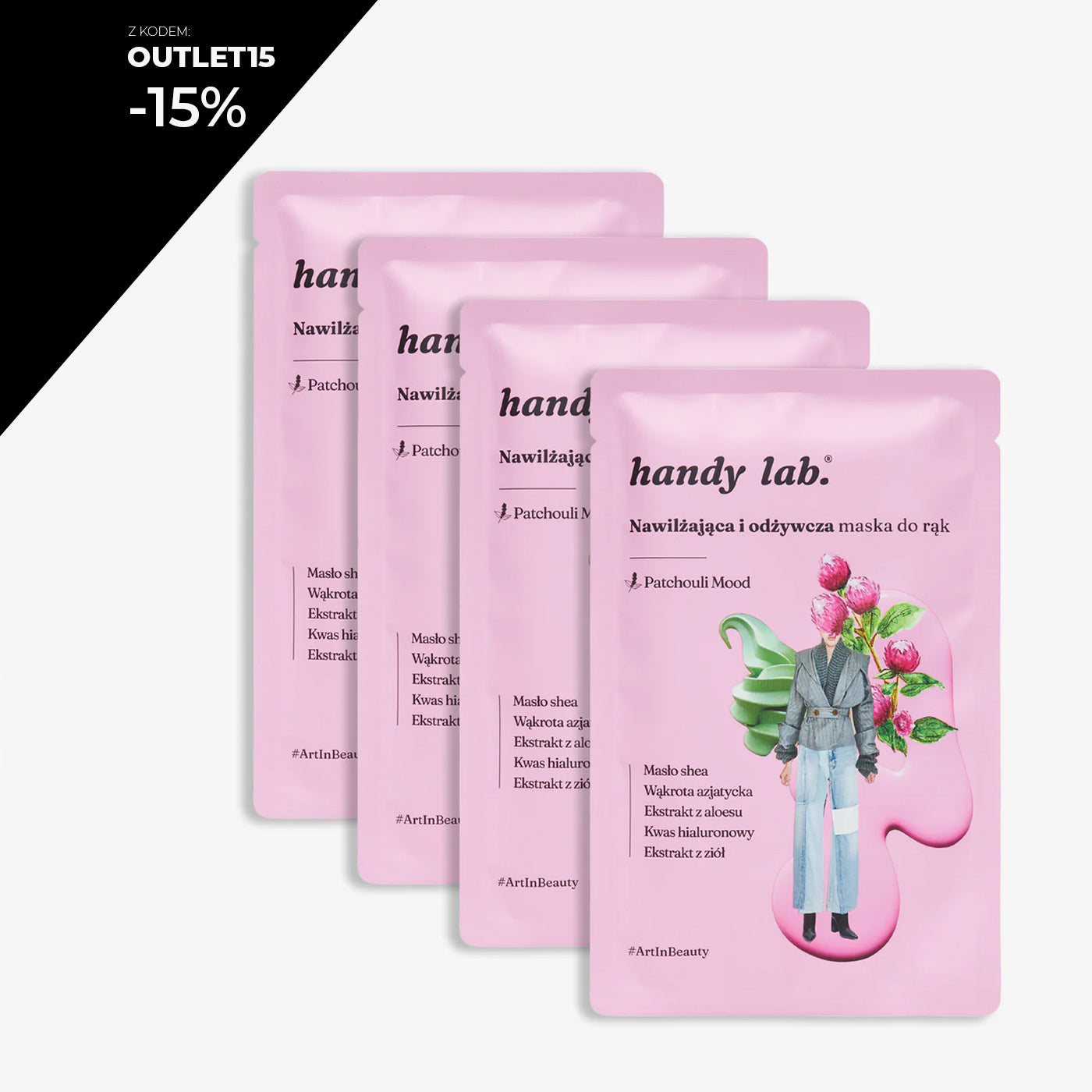 Maska do rąk – nawilzajaco – odżywcza z kompleksem ziół Patchuli Mood – zestaw 4szt