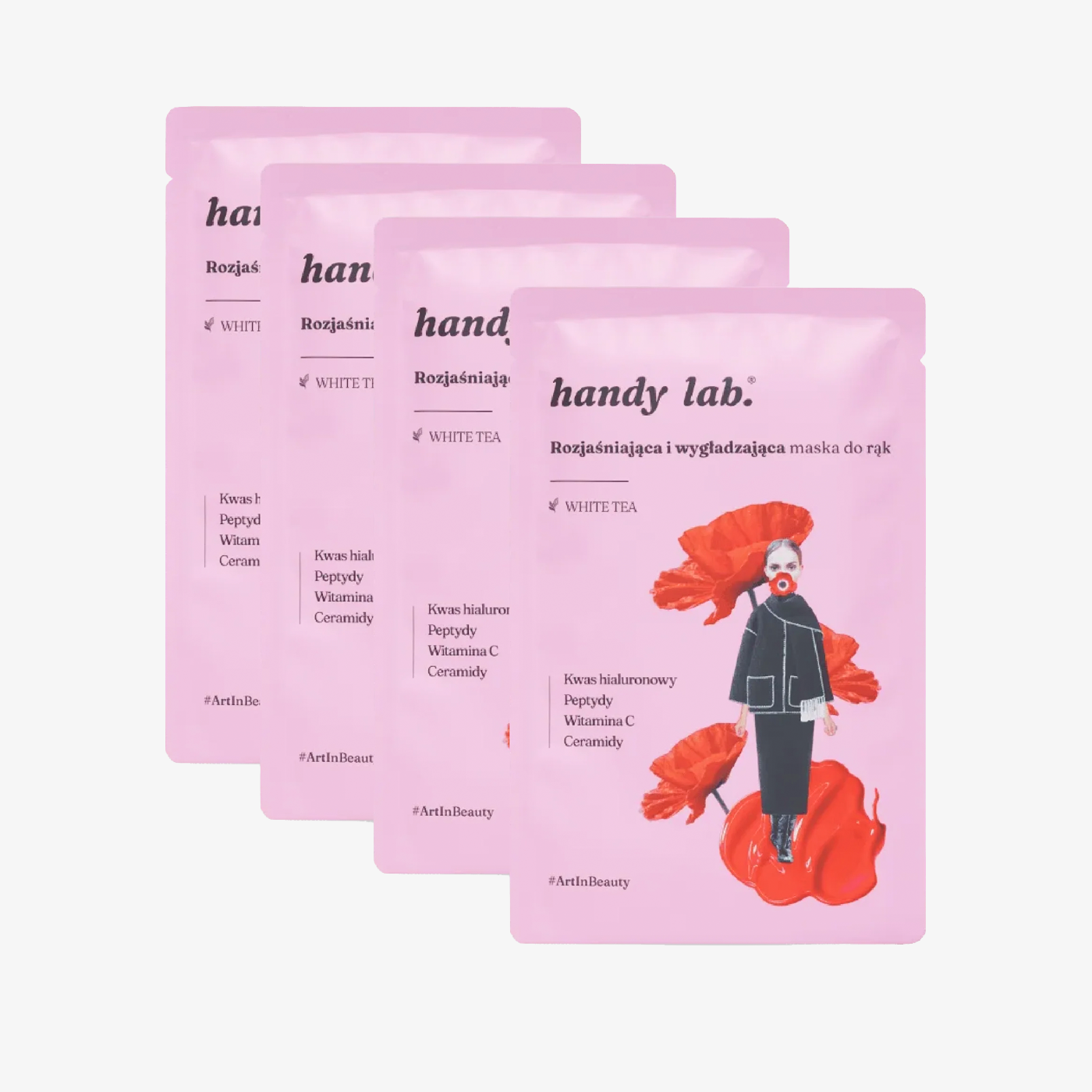 Maska do rąk w rękawicach Rozświetlająca – White TEA – zestaw 4 szt.