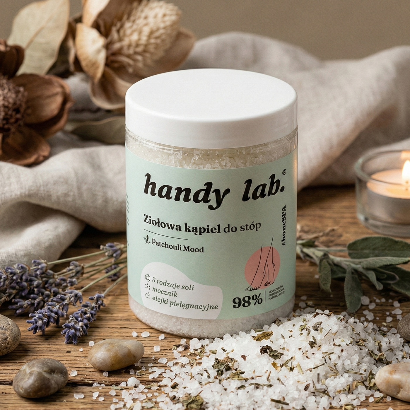 Ziołowa kąpiel do stóp wzbogacona olejkami – Patchouli Mood